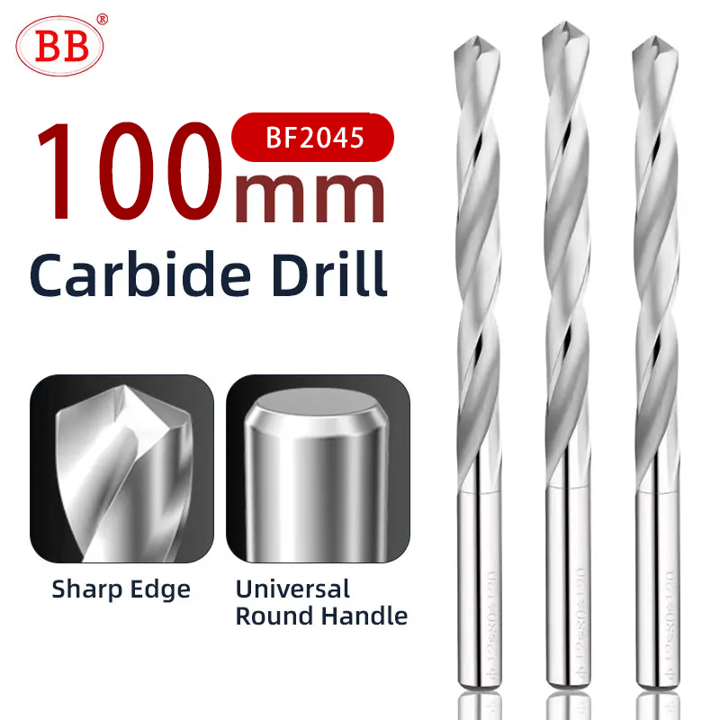 BB 100mm Length Carbide Drill Machine Drilling Hole Making for Aluminum Wood Plastic(1.5~6.7mm)