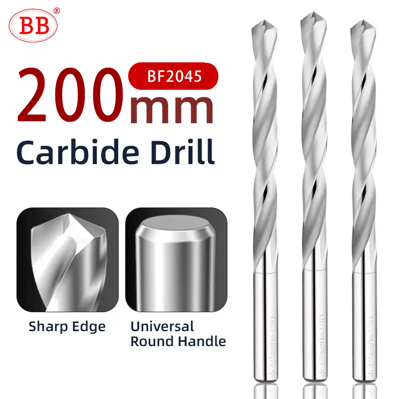 BB 200mm Length Carbide Drill Machine Drilling Hole Making for Aluminum Wood Plastic(4.0~13.5mm)