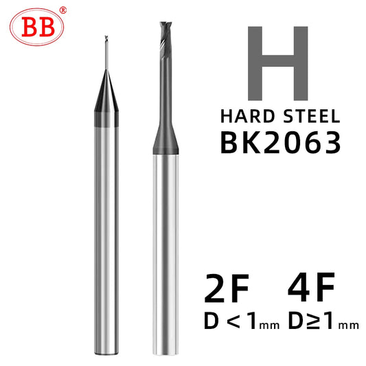 BB Micro Long Neck End Mill-BK2063 Hard steel