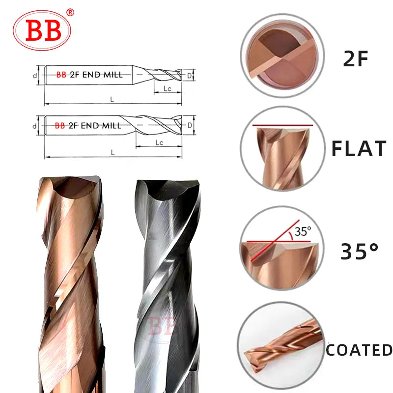 BB Carbide End Mill 2F-BK2045 BB2055