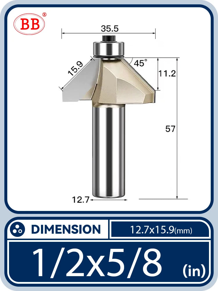 BB Bevel Cutter Chamfer Router Bit