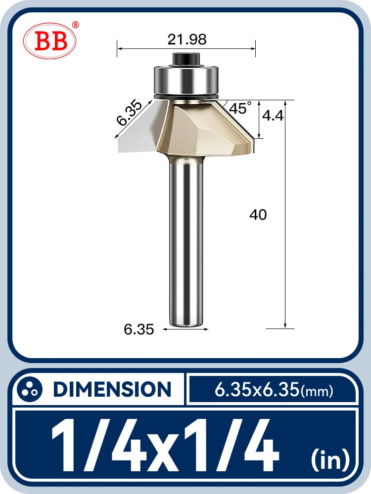 BB Bevel Cutter Chamfer Router Bit