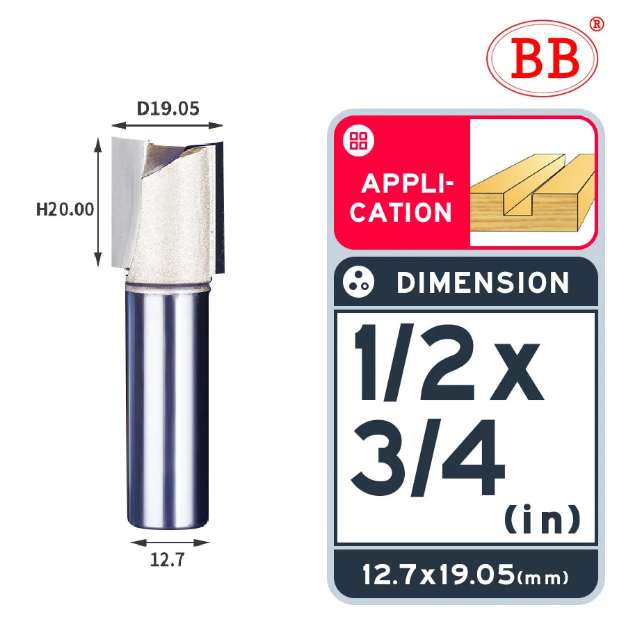 BB Straight Bit 1/4 1/2 Woodworking