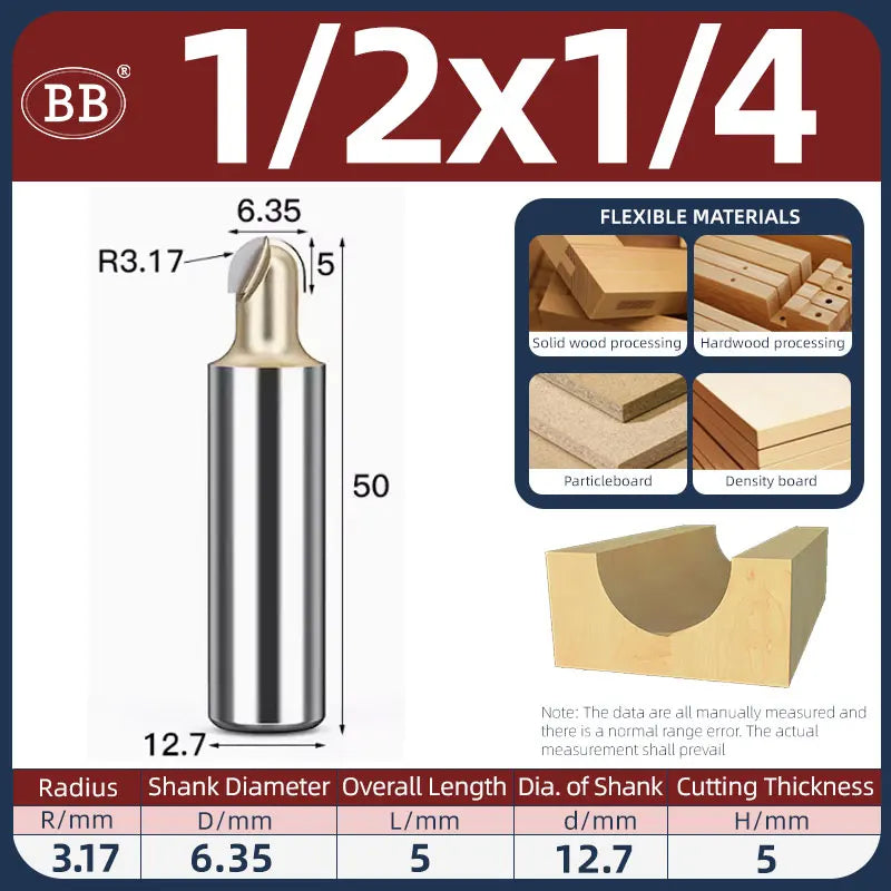 BB Half Round Router Bits