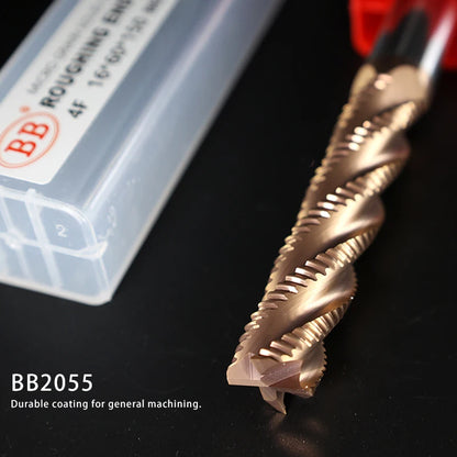 BB Roughing End Mill Solid Carbide CNC Machining 3 Flutes 4 Teeth for Metal Steel Iron Aluminum MDF Acrylic Wood Copper Plastic