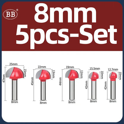 BB Half Round Router Bits