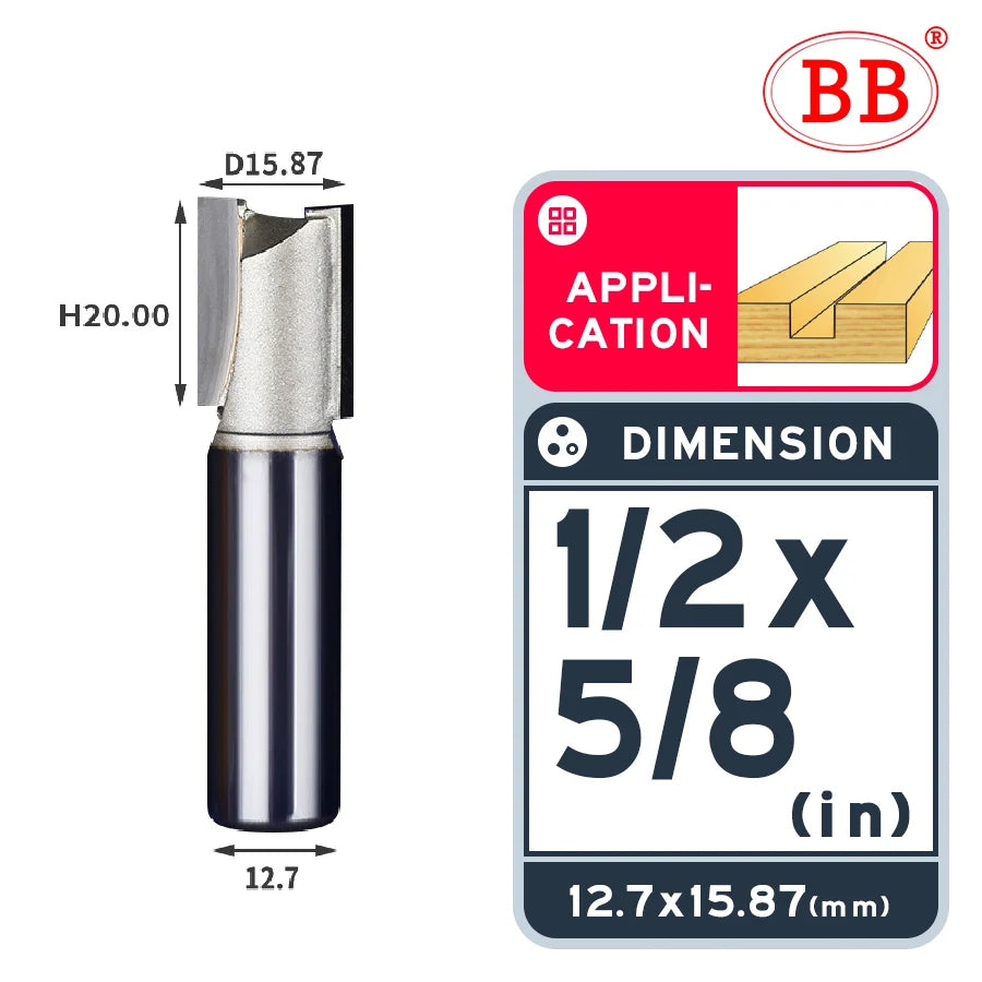 BB Straight Bit 1/4 1/2 Woodworking