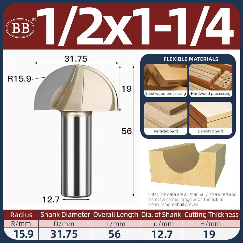 BB Half Round Router Bits