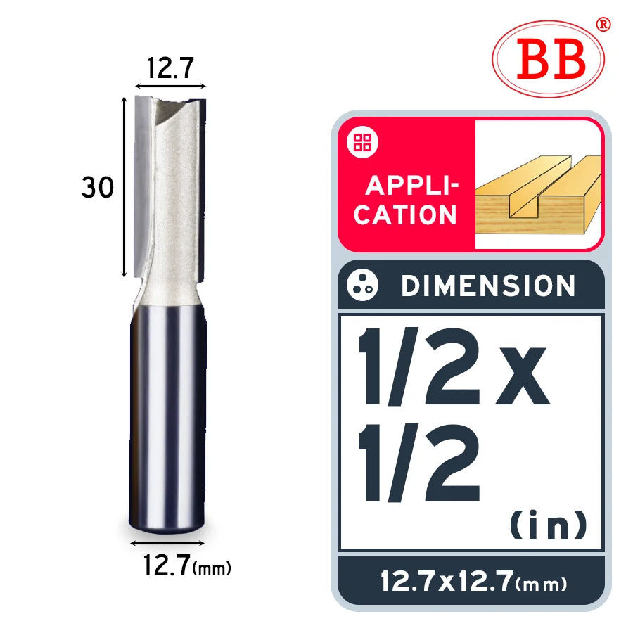 BB Straight Bit 1/4 1/2 Woodworking