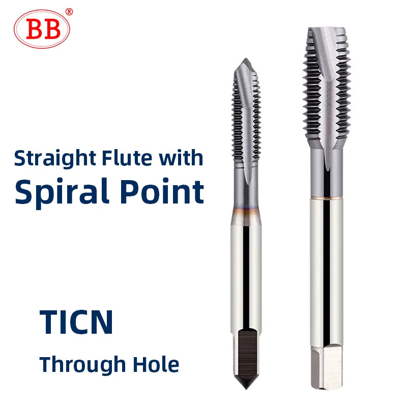 BB Cobalt Machine Tap Threading HSS CO TiN Spiral Straight Flute Fluteless CNC Forming Coated Hardness Metal Tool