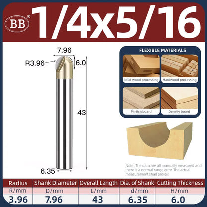 BB Half Round Router Bits