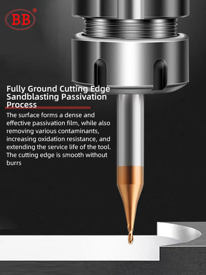 BB Ball Nose End Mill R0.55-R5.95 Two Decimal Point Radius for Aluminum Steel Metal CNC Milling Cutter 150mm 200mm