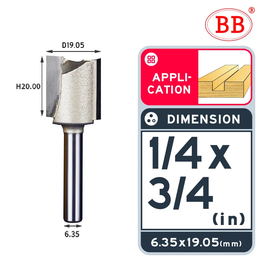 BB Straight Bit 1/4 1/2 Woodworking