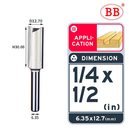 BB Straight Bit 1/4 1/2 Woodworking