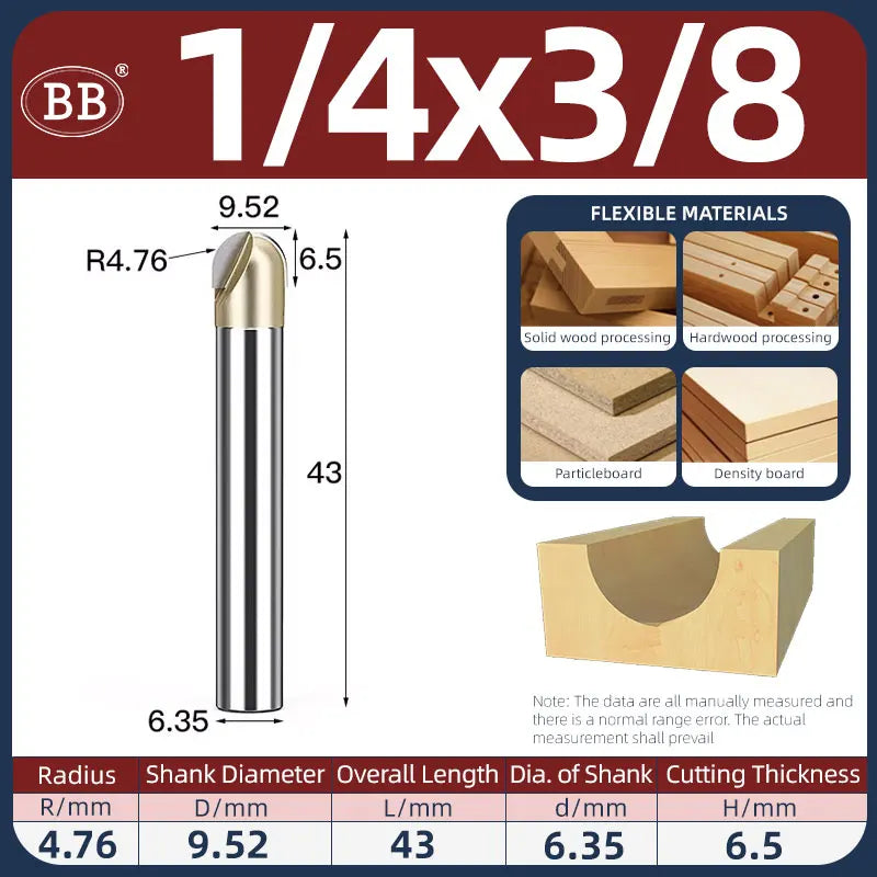 BB Half Round Router Bits