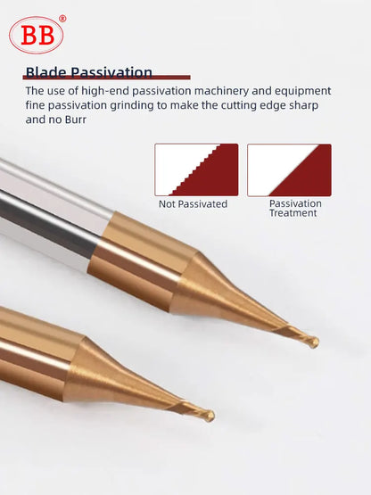 BB Ball Nose End Mill R0.55-R5.95 Two Decimal Point Radius for Aluminum Steel Metal CNC Milling Cutter 150mm 200mm