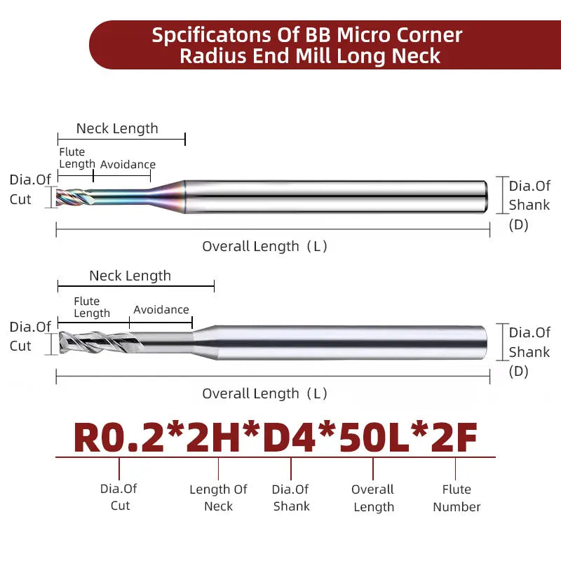 BB Micro & Long Neck  End Mill -BF2050