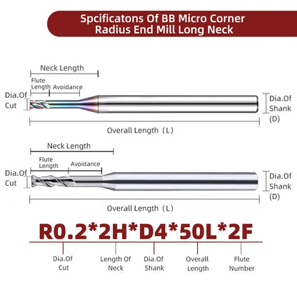 BB Micro & Long Neck End Mill-BF2055