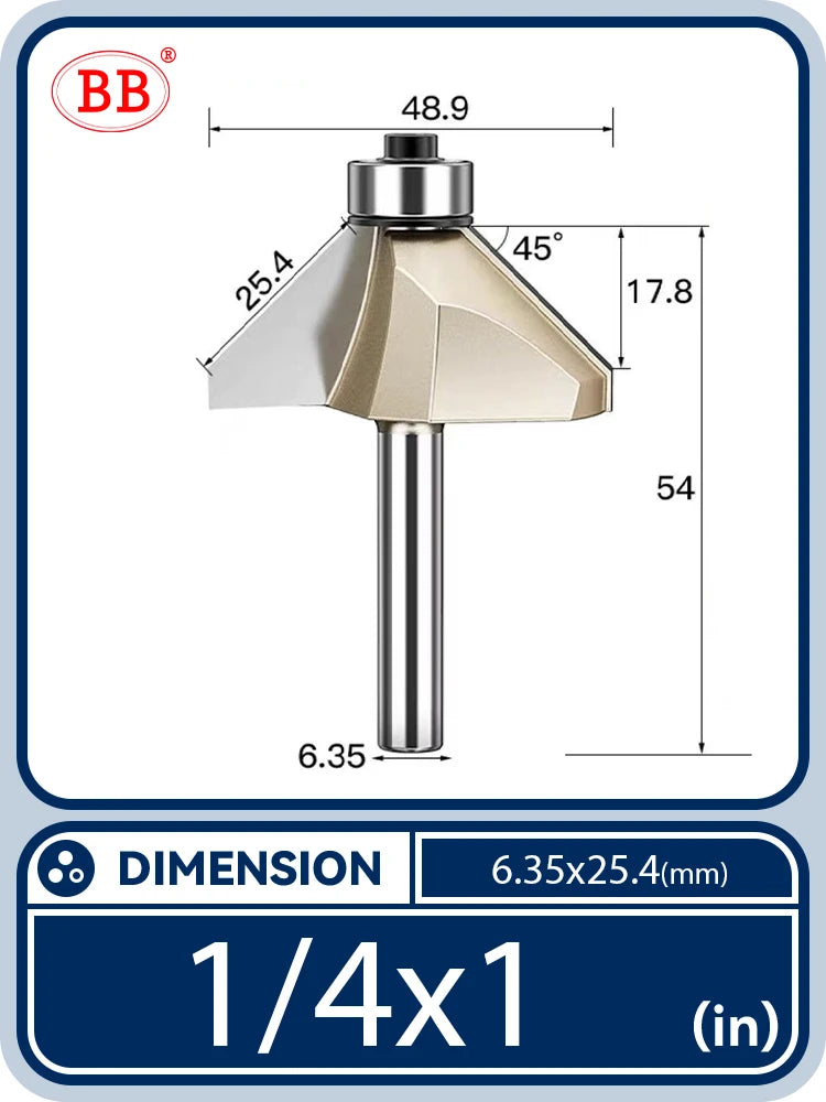 BB Bevel Cutter Chamfer Router Bit