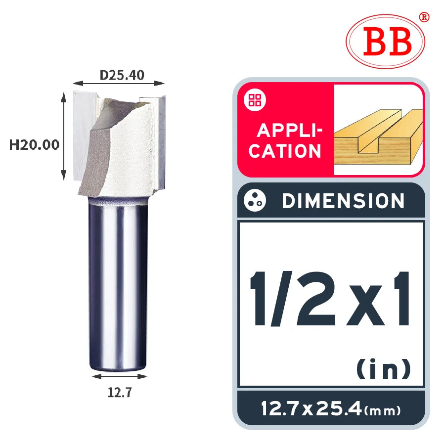 BB Straight Bit 1/4 1/2 Woodworking