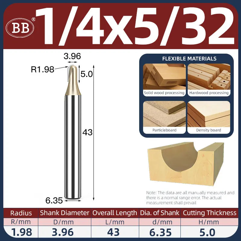 BB Half Round Router Bits