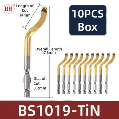 BB Deburr Tool Handle Manual HSS Deburring Metal Wood Plastic Aluminum Copper Steel Trimming Chamfer Blade BS1010