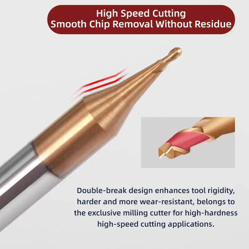 BB Micro Ball End Mill Long Neck Cutting Tool (R0.15-R1.5,BB2050)