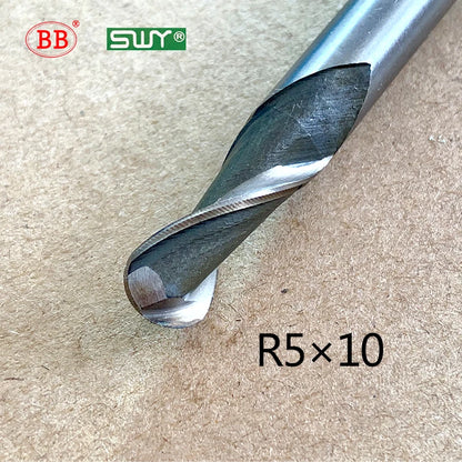 BB HSS Ball Nose End Mill 2 Flute 4 Flute with Straight Shank Radius 0.5 to R16 Milling Cutter CNC Metal Machining Tool