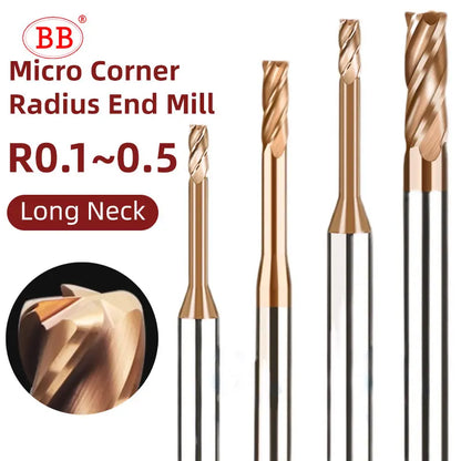 BB Corner Radius End Mill with Long Neck