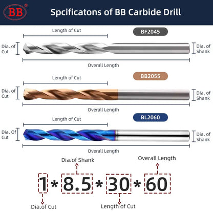 BB Carbide Drill L=60mm-BB2055