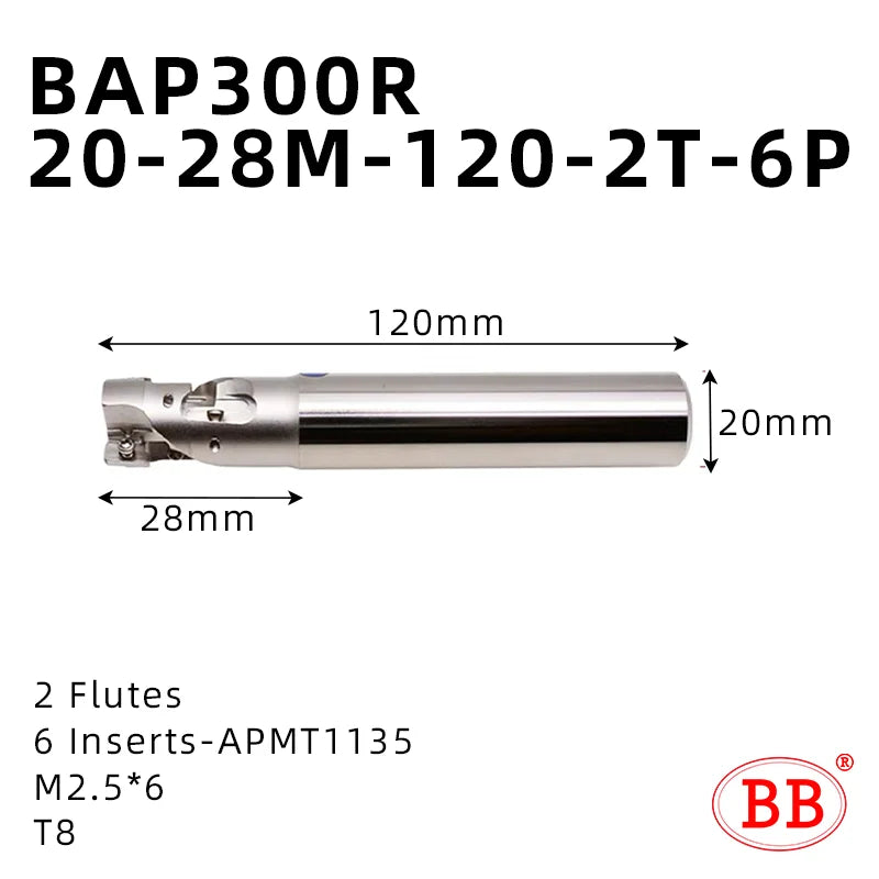 BB Corn Milling Cutter Indexable Mill CNC Tools 300R 400R Side Roughing Machining Steel Pineapple Cutting APMT1135 Inserts