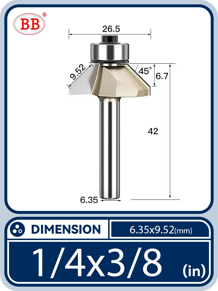 BB Bevel Cutter Chamfer Router Bit