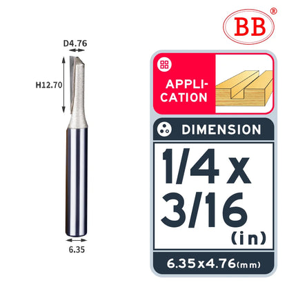 BB Straight Bit 1/4 1/2 Woodworking