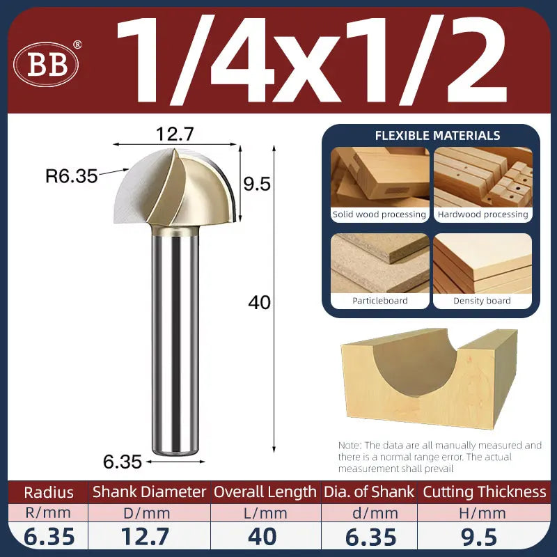 BB Half Round Router Bits