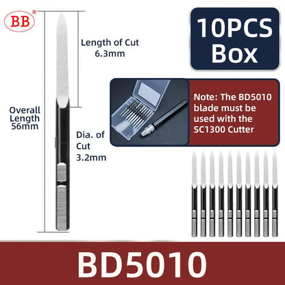 BB Deburr Tool Handle Manual HSS Deburring Metal Wood Plastic Aluminum Copper Steel Trimming Chamfer Blade BS1010