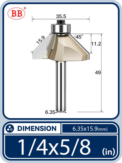 BB Bevel Cutter Chamfer Router Bit